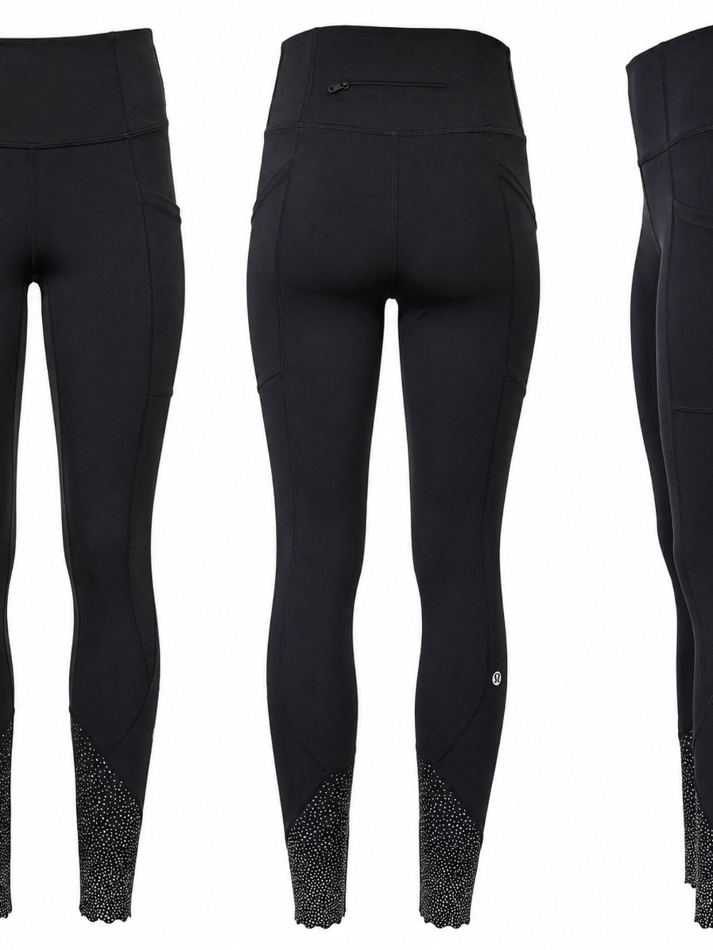 lululemon athletica Black High-Rise Leggings with Studded Ankle